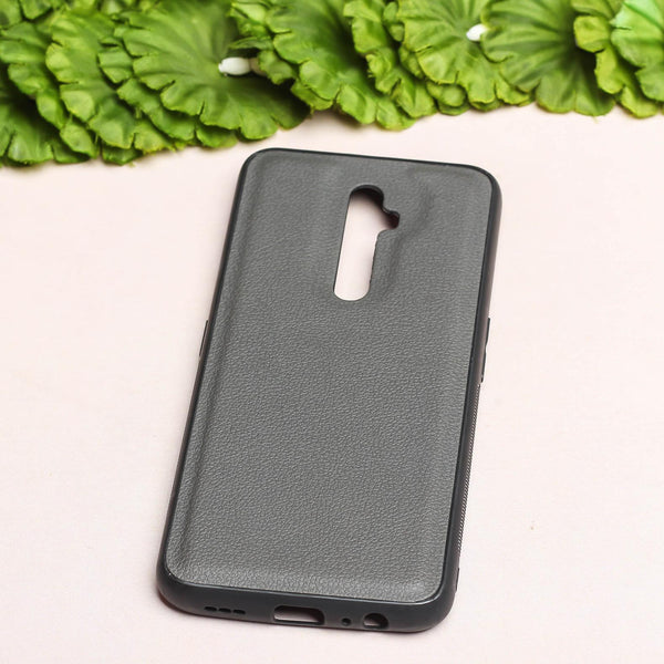 Raised Edges Grey Leather Case for Oppo Reno 2F