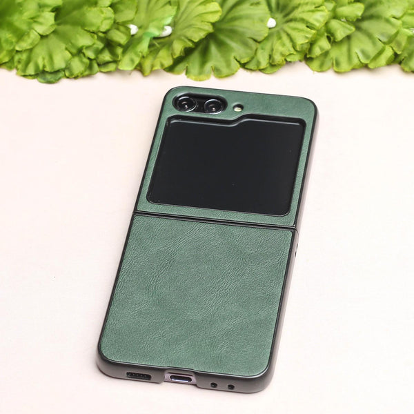 Green Leather Case for Samsung Galaxy Z FLIP 5