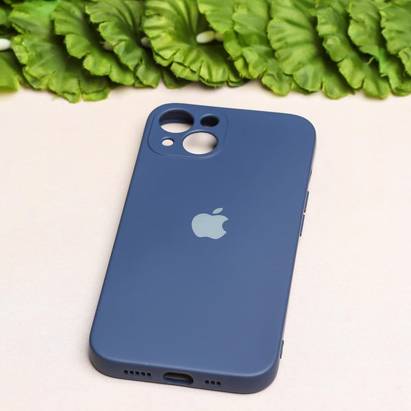 Dark Blue Original Camera Safe Silicone case for Apple iphone 15