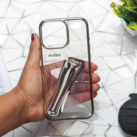 Rhobe Silver Silicone Case for Apple Iphone 16 Pro Max