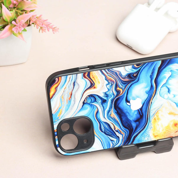 Blue Opulent metal back case for Apple Iphone 13