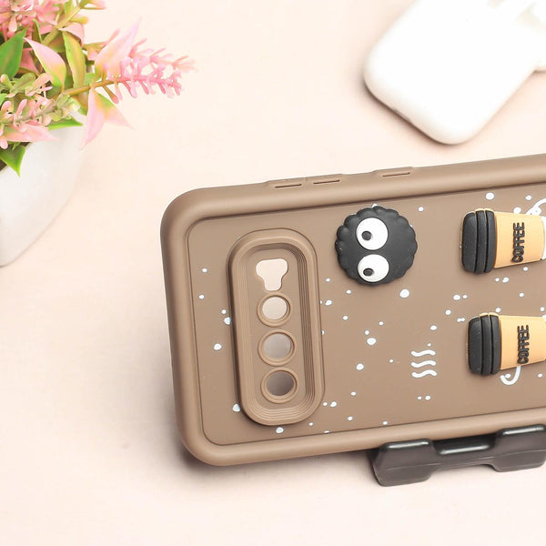 Brown COFFEE (ALWAYS HAPPY) Silicone case for Samsung S10 Plus