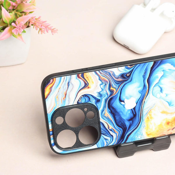 Blue Opulent metal back case for Apple Iphone 14 Pro