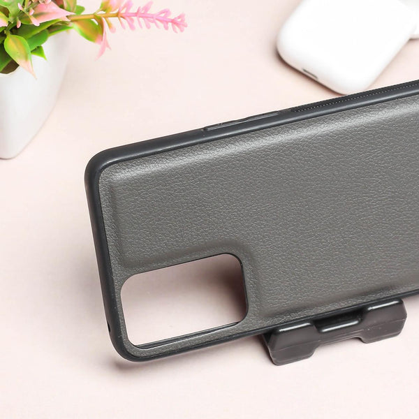 Raised Edges Grey Leather Case for Oppo Reno 6