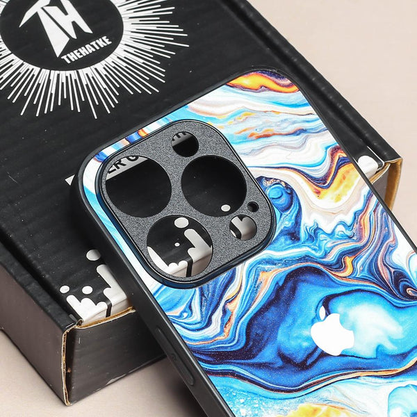 Blue Opulent metal back case for Apple Iphone 14 Pro