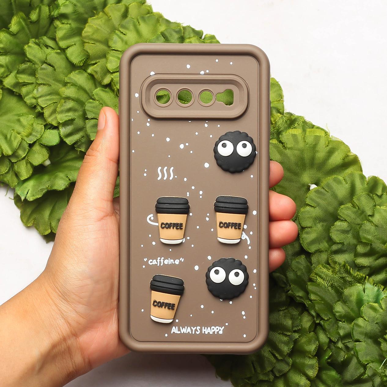 Brown COFFEE (ALWAYS HAPPY) Silicone case for Samsung S10 Plus