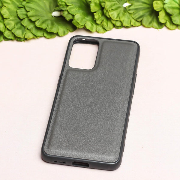 Raised Edges Grey Leather Case for Oppo Reno 6