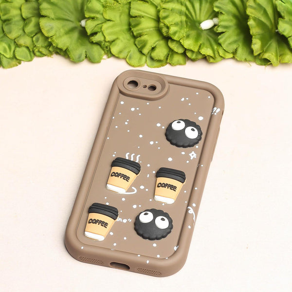 Brown COFFEE (ALWAYS HAPPY) Silicone case for Apple iphone 8