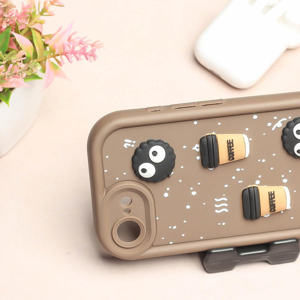 Brown COFFEE (ALWAYS HAPPY) Silicone case for Apple iphone 16e