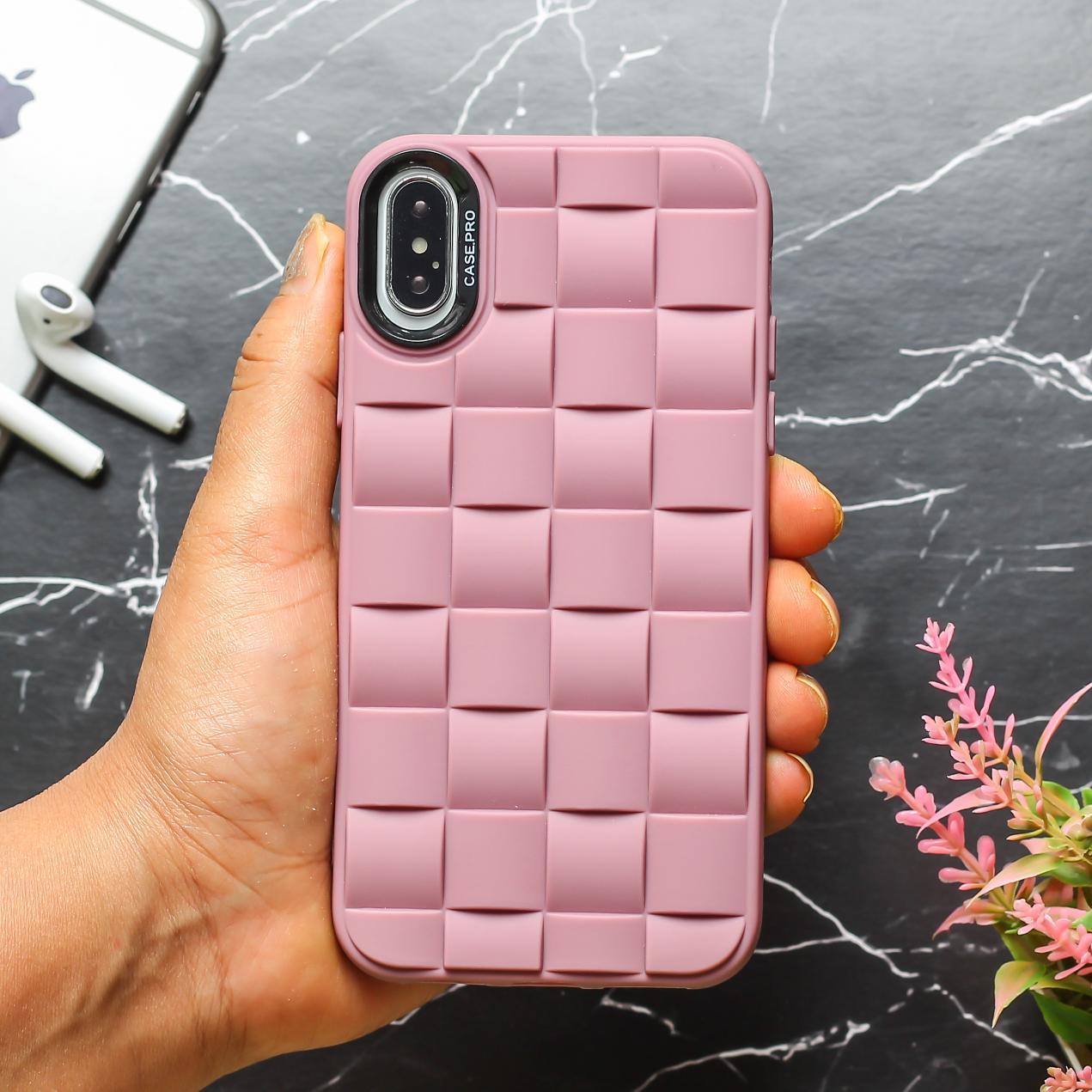 Lavender Grid silicone case for Apple iPhone X/XS