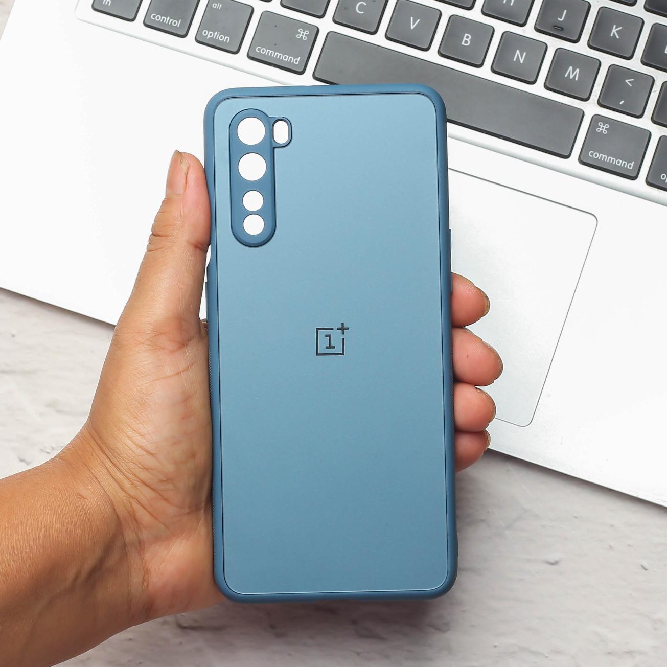 Blue Matte Fiber Silicone case for Oneplus Nord