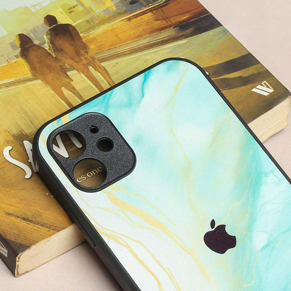 Green Luxe Marble metal back case for Apple Iphone 12