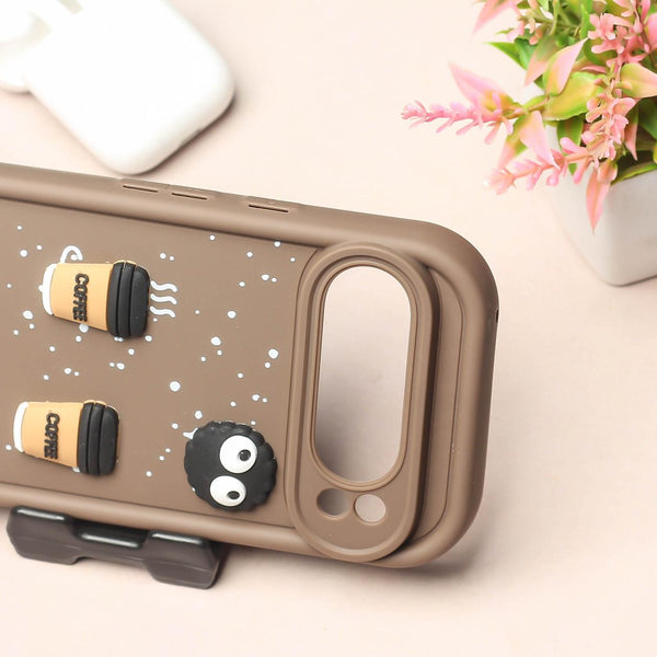 Brown COFFEE (ALWAYS HAPPY) Silicone case for Google Pixel 9 Pro XL