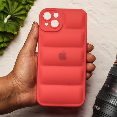 Red Puffon silicone case for Apple iPhone 14