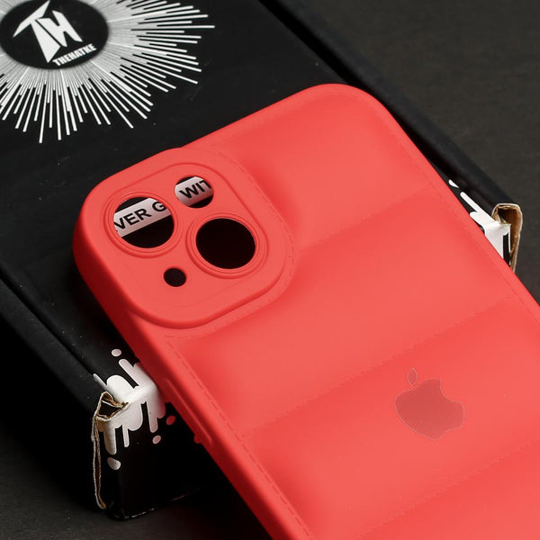 Red Puffon silicone case for Apple iPhone 14
