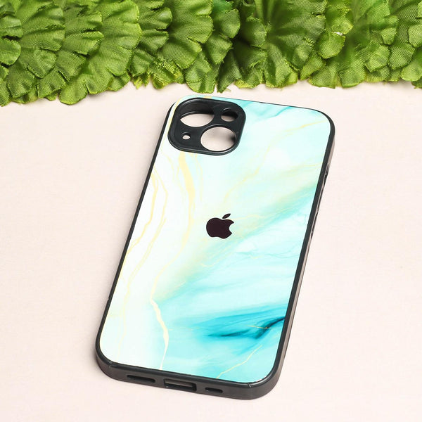 Green Luxe Marble metal back case for Apple Iphone 13