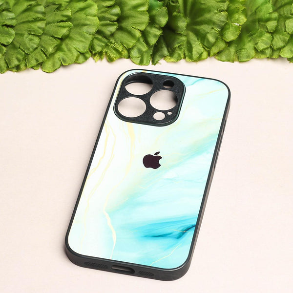 Green Luxe Marble metal back case for Apple Iphone 15 Pro Max