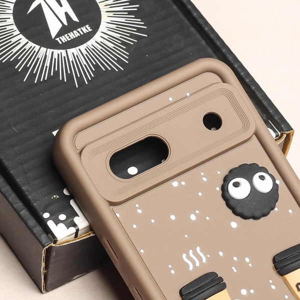 Brown COFFEE (ALWAYS HAPPY) Silicone case for Google Pixel 7a