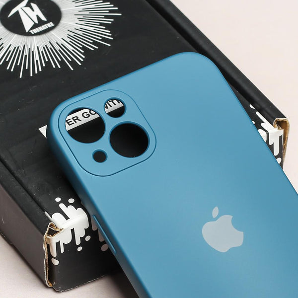 Cosmic Blue Original Camera Safe Silicone case for Apple iphone 15 Plus