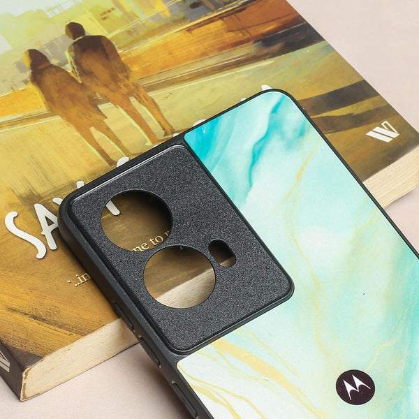 Green Luxe Marble metal back case for Moto G85