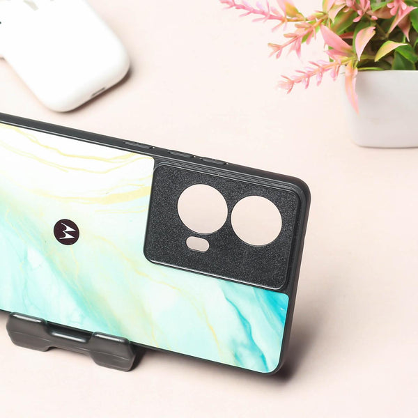 Green Luxe Marble metal back case for Moto G85