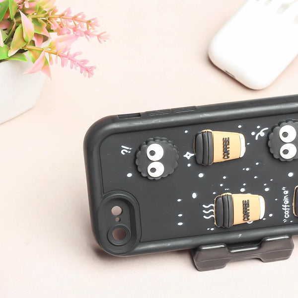 Black COFFEE (ALWAYS HAPPY) Silicone case for Apple iphone 8