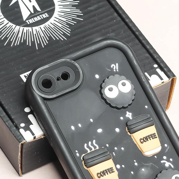 Black COFFEE (ALWAYS HAPPY) Silicone case for Apple iphone 8