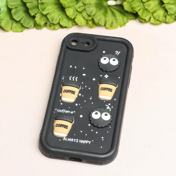 Black COFFEE (ALWAYS HAPPY) Silicone case for Apple iphone 8