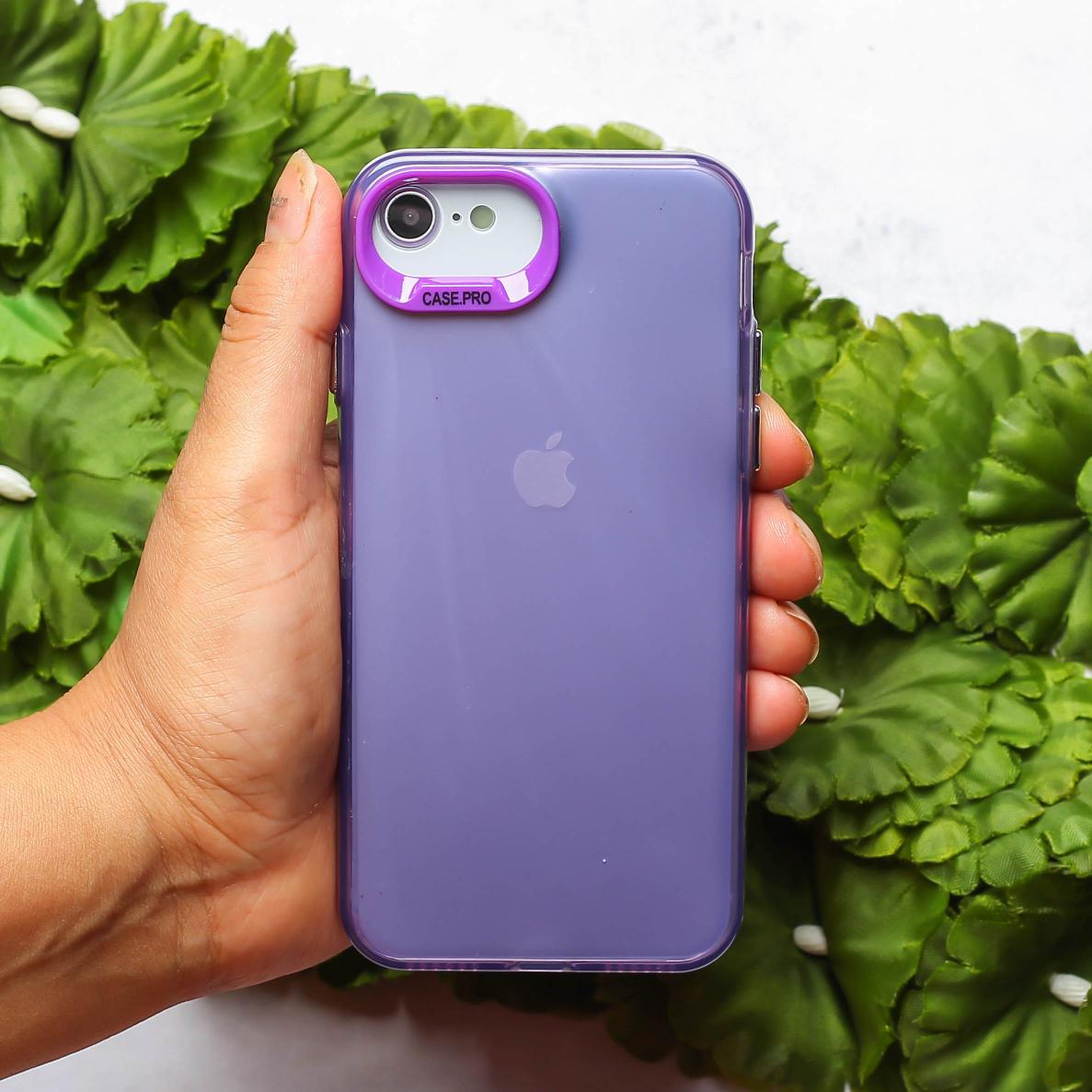 Purple Rgiem Slim Slicone Non-Yellowing Protective Case for Apple Iphone 8