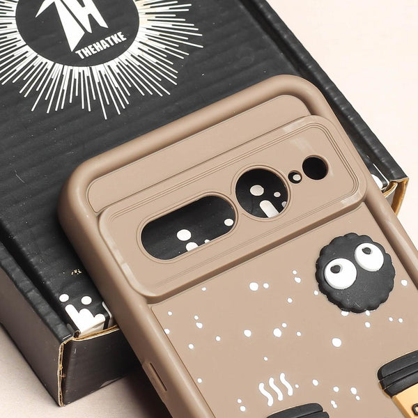 Brown COFFEE (ALWAYS HAPPY) Silicone case for Google Pixel 7 Pro