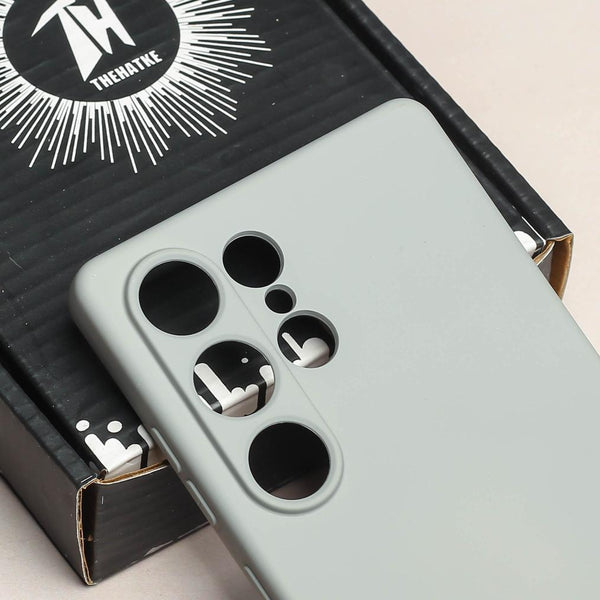 Light Grey Camera Original Silicone case for Samsung S25 Ultra