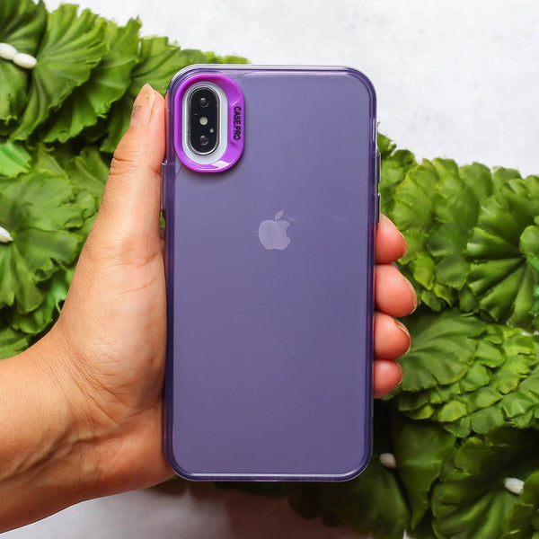 Purple Rgiem Slim Slicone Non-Yellowing Protective Case for Apple Iphone X/XS