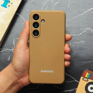 Brown Camera Original Silicone case for Samsung S25 Plus
