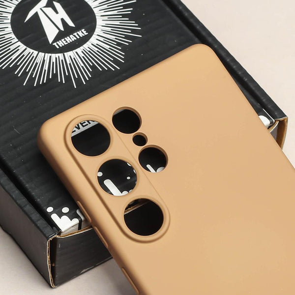 Brown Camera Original Silicone case for Samsung S25 Ultra