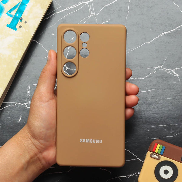 Brown Camera Original Silicone case for Samsung S25 Ultra