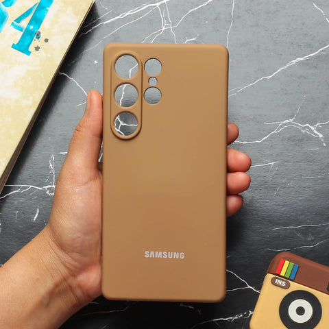 Brown Camera Original Silicone case for Samsung S25 Ultra