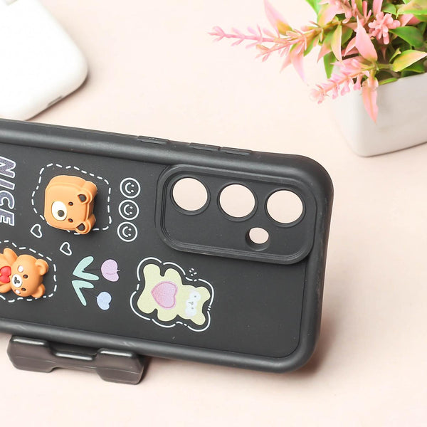Black Nice Teddy Silicone case for Samsung A55