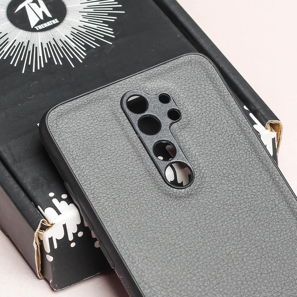 Raised Edges Grey Leather Case for Redmi Note 8 Pro