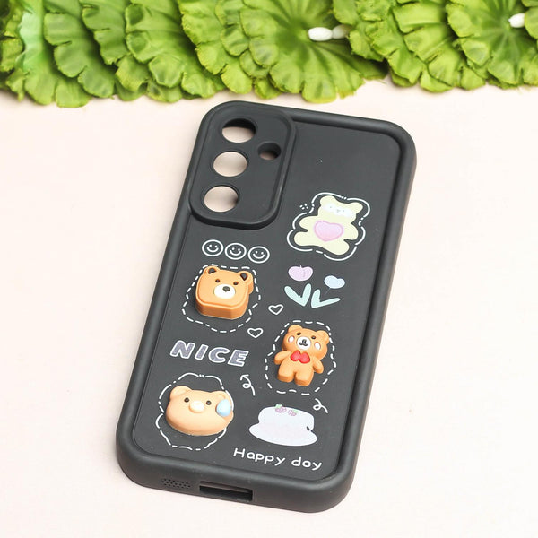 Black Nice Teddy Silicone case for Samsung A55