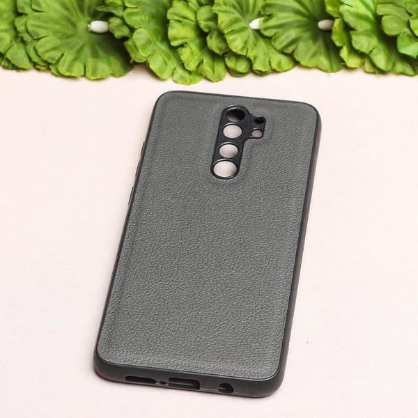 Raised Edges Grey Leather Case for Redmi Note 8 Pro