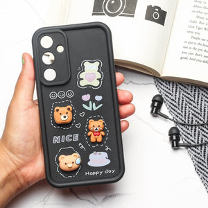 Black Nice Teddy Silicone case for Samsung A55