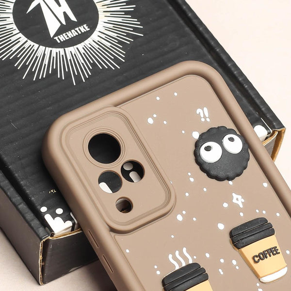 Brown COFFEE (ALWAYS HAPPY) Silicone case for Vivo V21