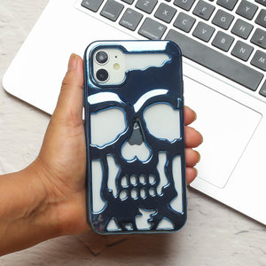 Blue Hollow Skull Design Silicone case for Apple iphone 11