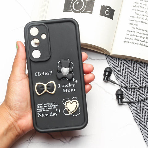 Black Lucky Bear Silicone case for Samsung A55
