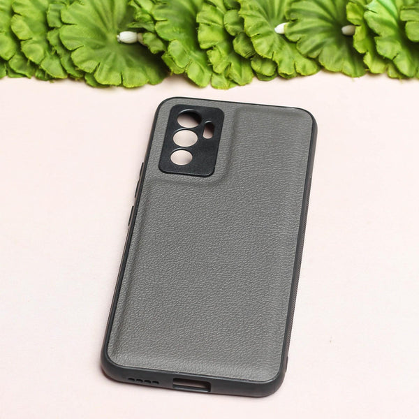 Raised Edges Grey Leather Case for Vivo V23e