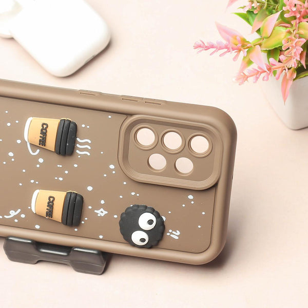 Brown COFFEE (ALWAYS HAPPY) Silicone case for Samsung A32 4g