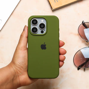 Olive Green Original Silicone case for Apple iphone 16 Pro Max