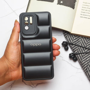 Black Puffon silicone case for Oppo F19 Pro Plus