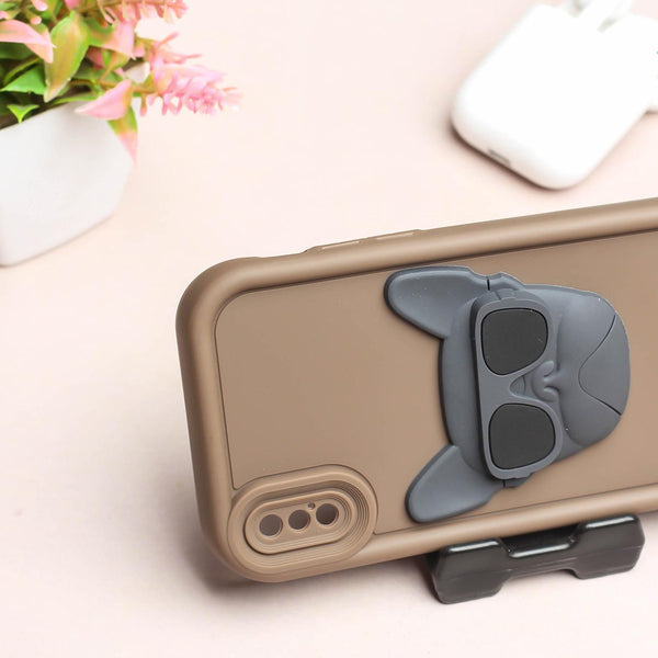 Dark Brown SHOUNENN BULLDOG Silicone case for Apple iphone X/Xs