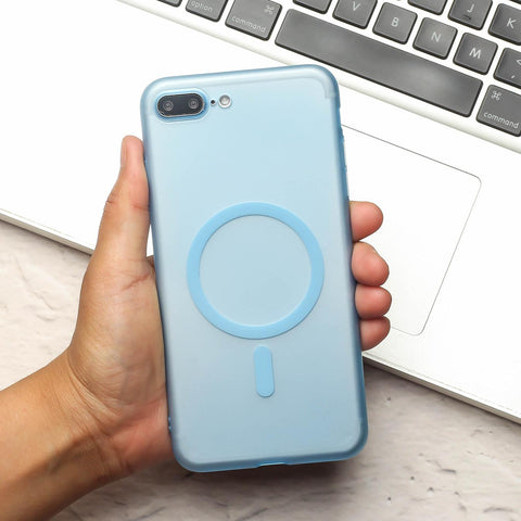 Blue Paper Matte Magsafe Case for Apple Iphone 7 Plus